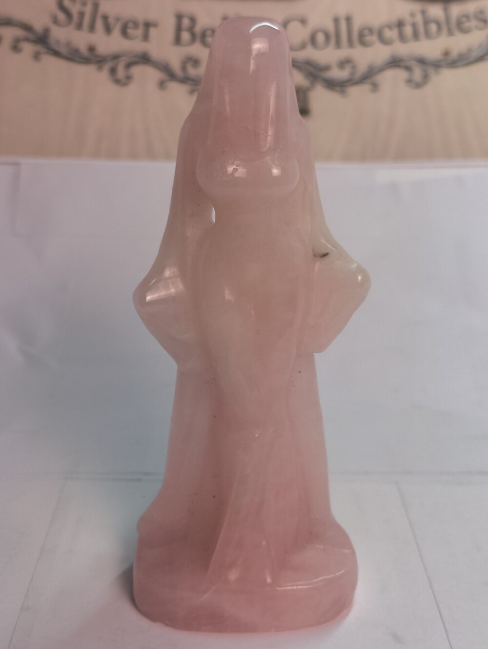 Rose Quartz Angel 4.3" Carved Crystal Figurine Guardian Love Healing Decor